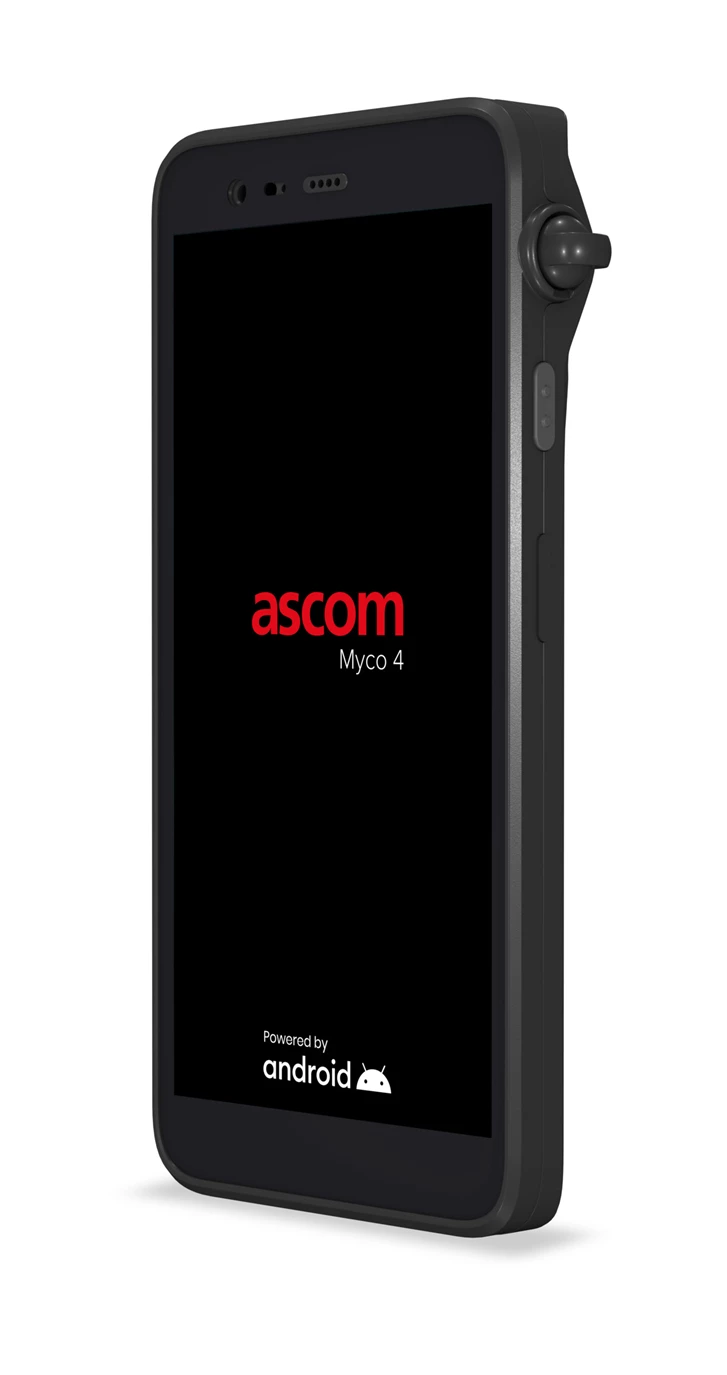 Ascom Myco 4 smart device, compact perspective view